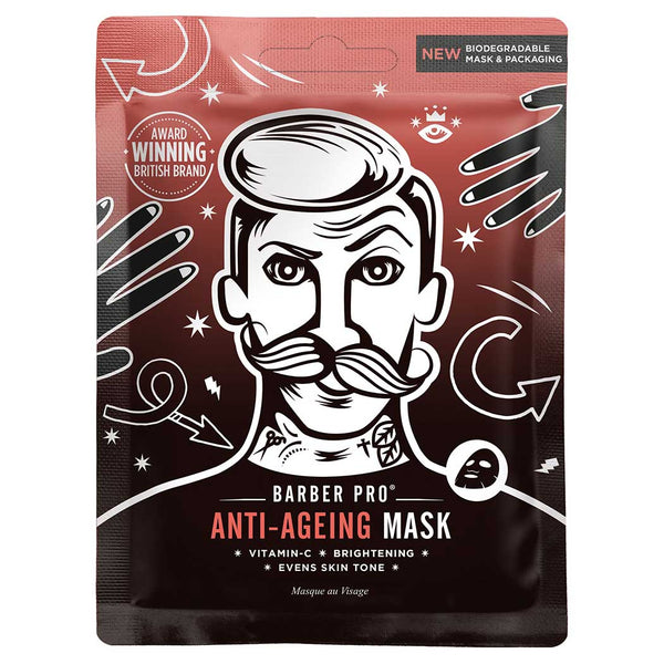 A red anti-ageing face mask for men