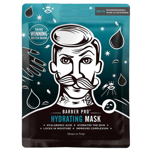 A blue hydrating face mask for men