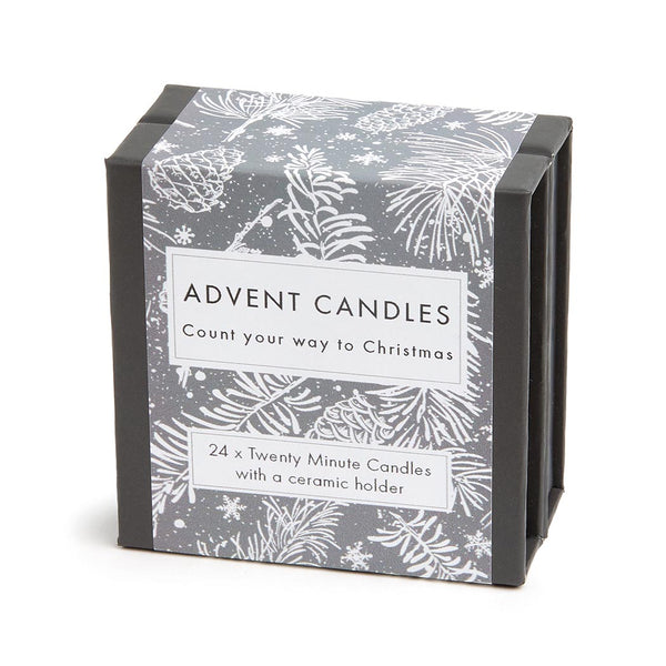 Advent candles - 24 x twenty minute beeswax candles gift set