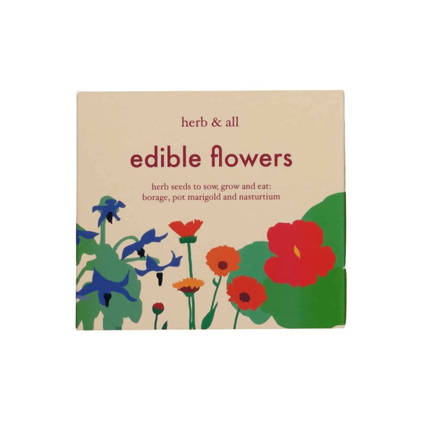 The packaging for an edible flower seed box