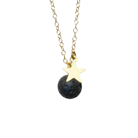 Moon & star diffuser necklace, with essential oil