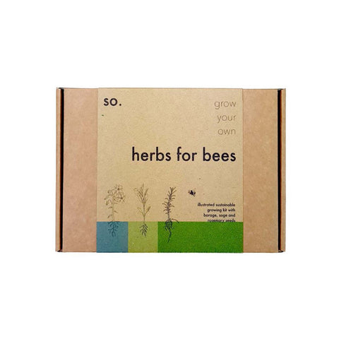 The packaging for a bee friendly herb garden
