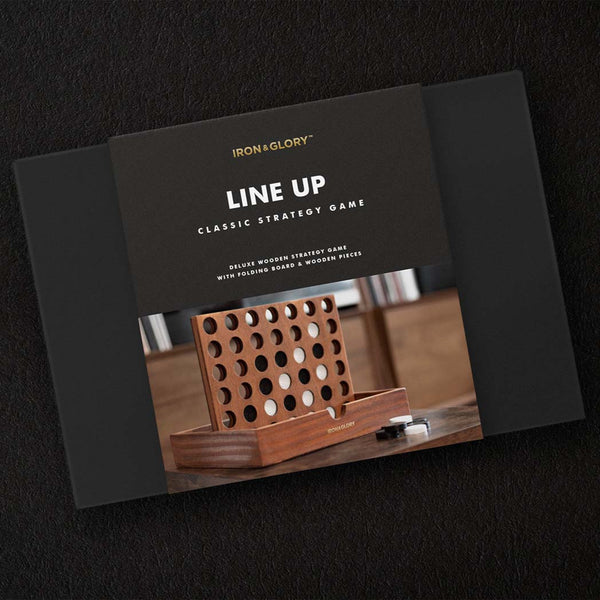 A line up game on a black background
