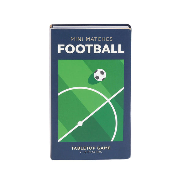 Blue and green gift box for 'Mini Matches Football' on a white background