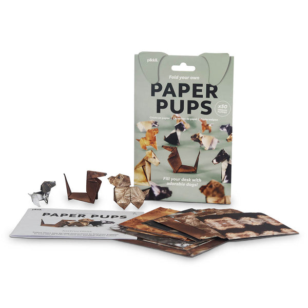 Packaging of the Paper Pups set, showing the contents inside