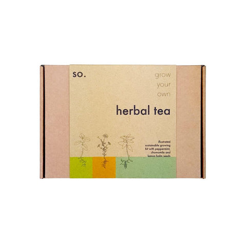The packaging for a herbal tea garden gift