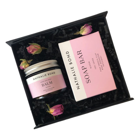 "Bloom" luxury hand cream gift set - floral balm & soap