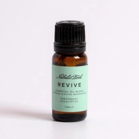 A bottle of Peppermint & Eucalyptus essential oil, on a white background