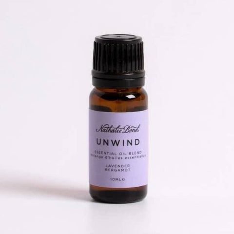 A bottle of Lavender & Bergamot essential oil, on a white background