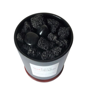 A close up of the Lava and Obsidian stones inside your volcanic potpourri